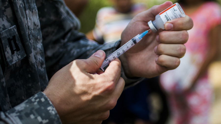 Rabies vaccine in vile compressed