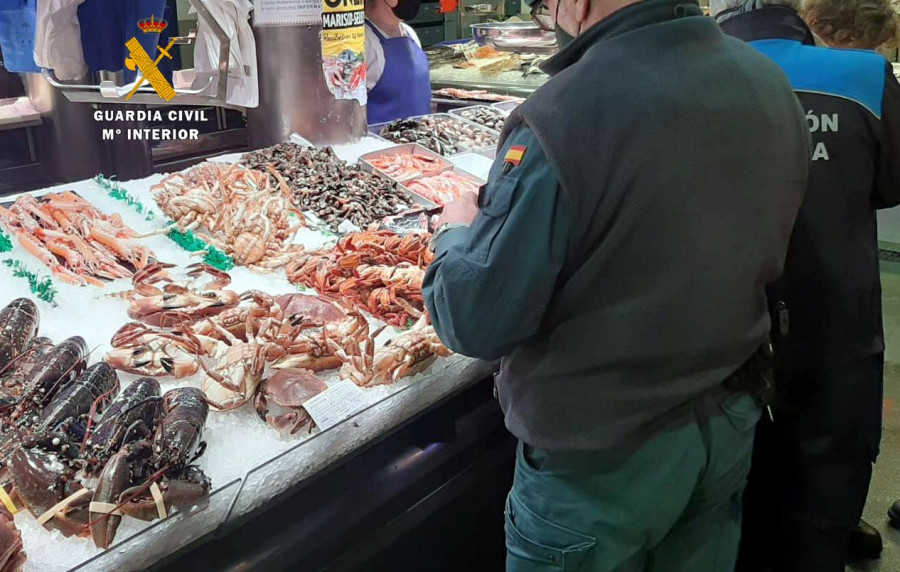 Venta de marisco en Navidad